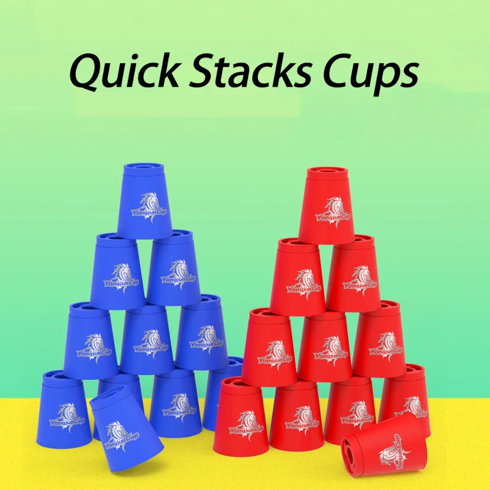 

12pcs/set Cups Quick Stacks Cups Educational Toy Folding Cup Sport Stacking Cups Plastic Colorful Sport Flying Racing Cup