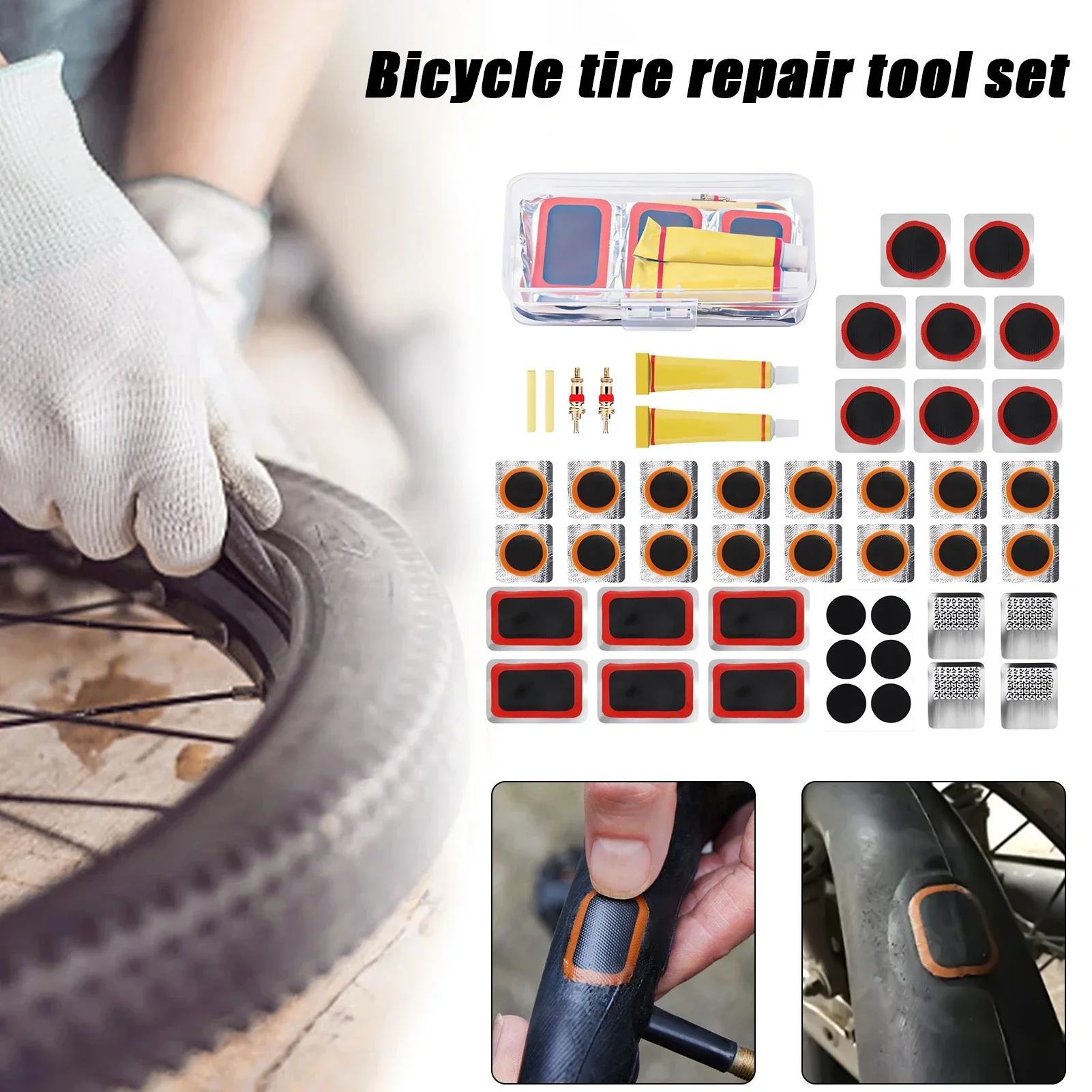 2026-Bike Tire Repair Kit Convenient To Carry With Portable Storage Box Suitable For Motorcycle Bycicle Inner Tube Puncture - view 3