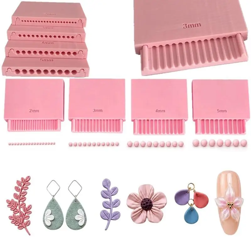 Polymer Clay Bead Roller Template Set, 2-5mm Clay Gel Ball Maker Tool, DIY Clay Bead Extruder Molding Board For Jewelry Making