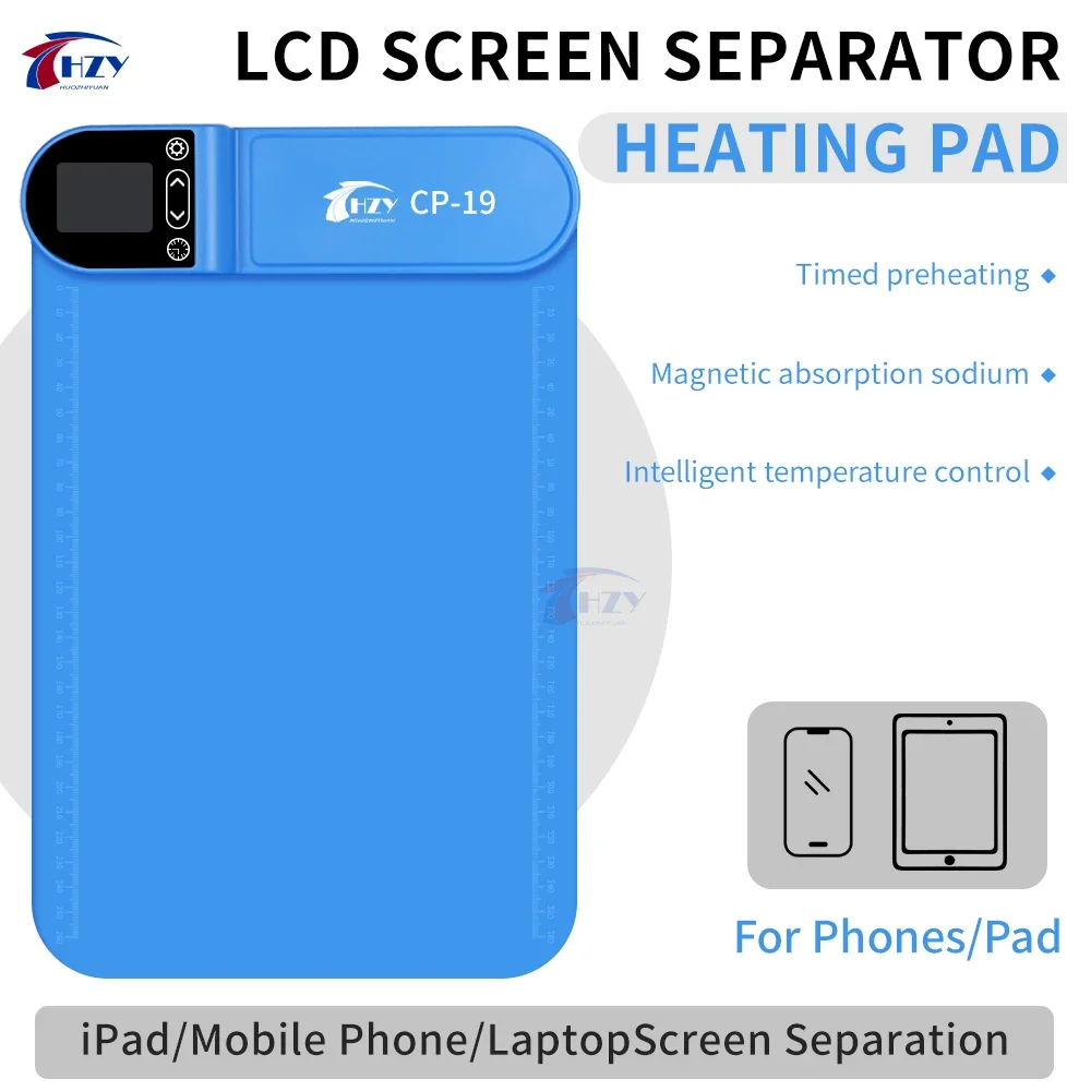 Mesa de Aquecimento HZY CP-19 para Separação de Telas LCD, Ferramenta de Desmontagem de Telas para Reparo de iPhone, iPad, Celulares e Tablets