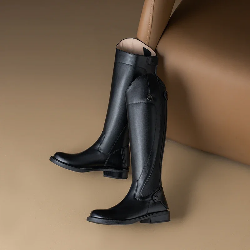 Damen-Reitsportartikel Lange Stiefel Trendige Reitstiefel Reitausrüstung Rutschfeste Ultra-Strapazierfähige Reiterstiefel – Detail 8