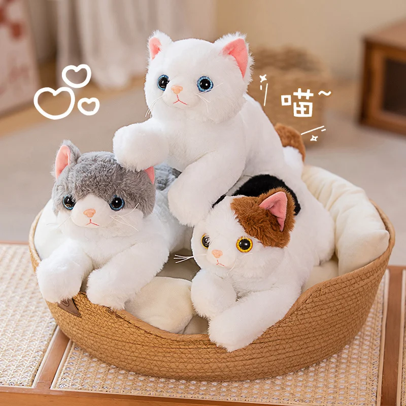 

Realistic Cat Plush Toy Stuffed Animals Simulation Siamese Kitten Plushies Doll Cartoon Soft Kids Toys for Girls Boys Child Gift