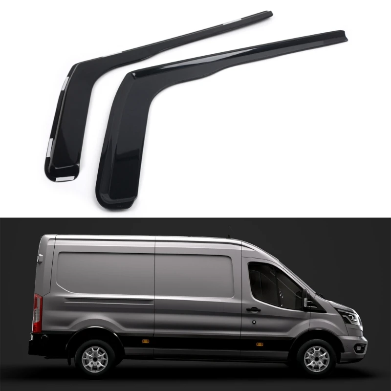 1 Pair Side Window Wind Deflectors for TRANSIT MK8 2014-Up Exterior Mount Window Vent Visors Rain Guards Rain Shield GTWS