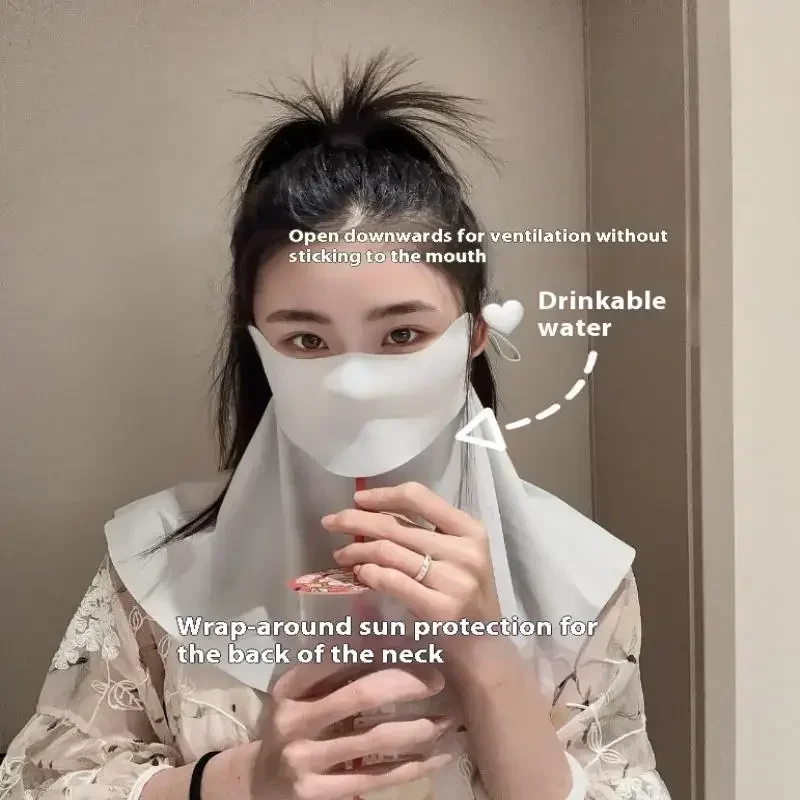 Summer Ice Silk UV Protection Face Cover - Solar Cycling Mask for Men, Bicycle & Driving Sun Resistant Mask