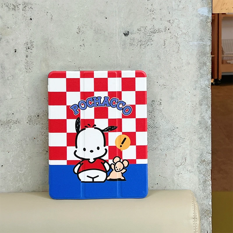 

Cute Pochacco Tablet Case For iPad Pro 2024 11 inch 2025 Air 5/4 10.9 11 10 Gen 9.7 10.2/10.5 mini 6/7 Cover with Pen Holder