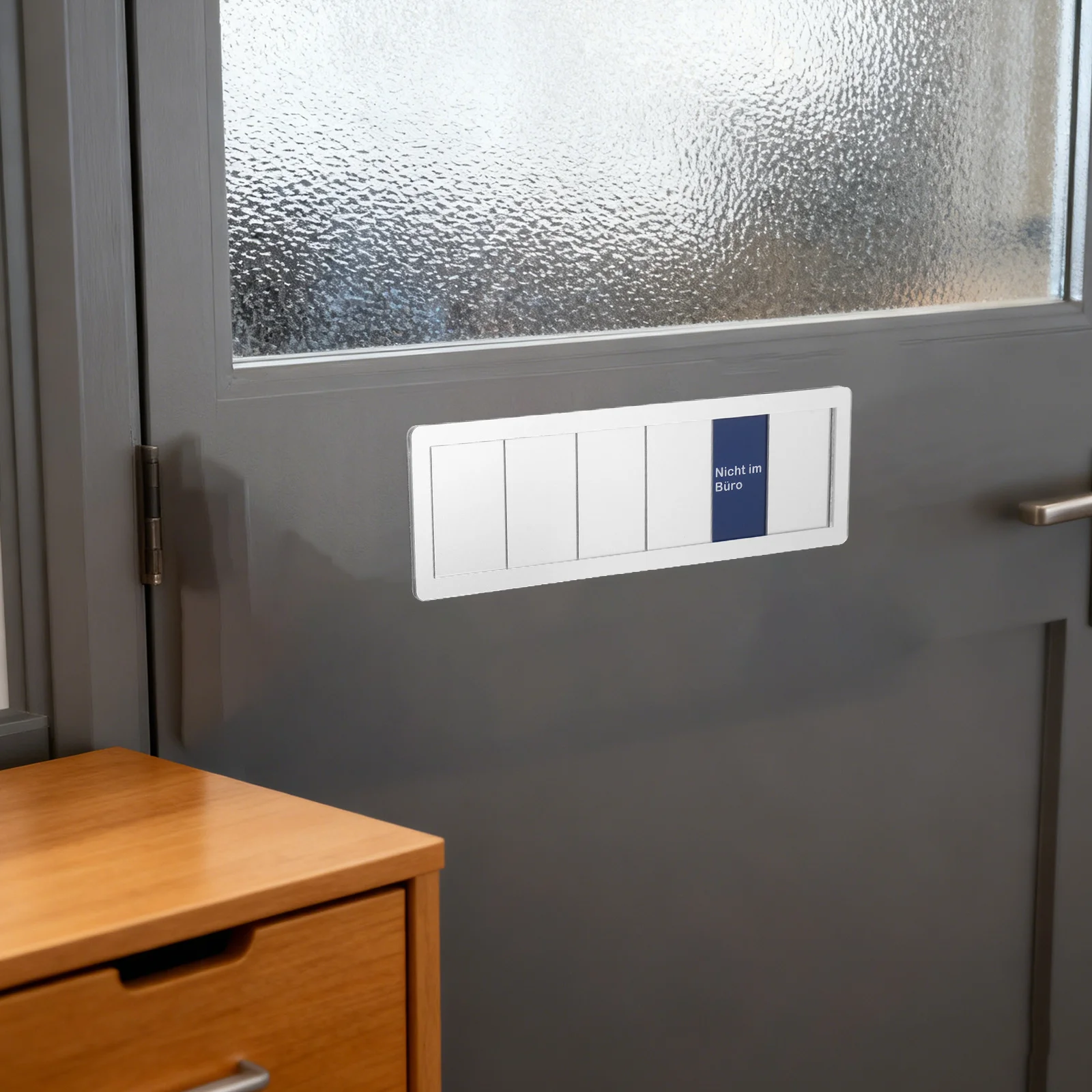 Acrylic Office Door Status Sign Silver with Vibrant Colors Sliding Privacy Indicator Do Not Disturb Meeting Room Available