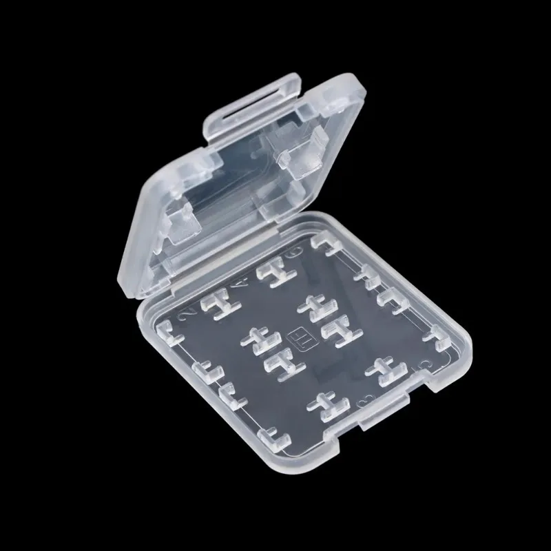 8 in 1 Transparent Hard Micro SD SDHC TF MS Memory Card Storage Box Protector Holder Hard Case Memory Card Storage Box 5Pcs