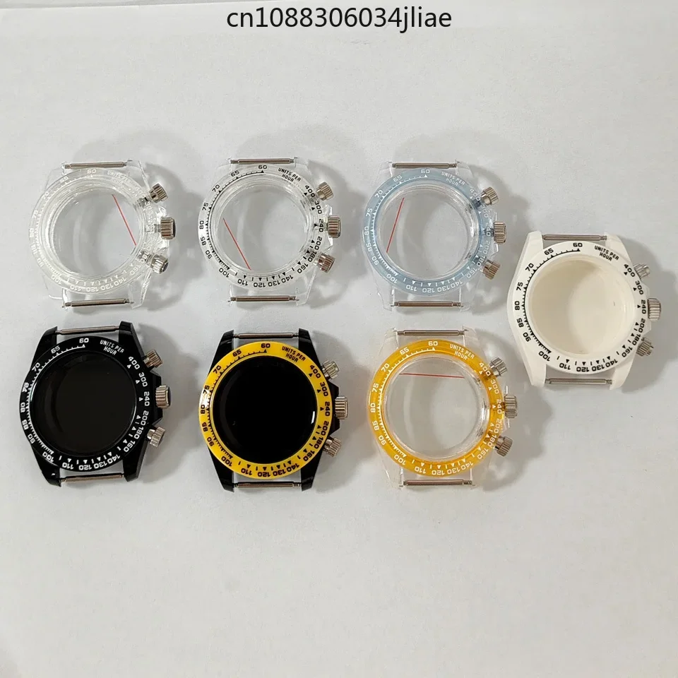 Watch accessories 39MM plastic case, acrylic glass fitted quartz VK63 movement