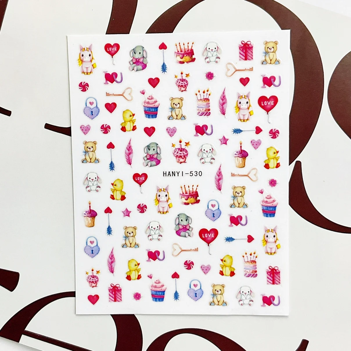 1 Vel Dierenliefhebber Schattige Beer Rug Zelfklevende Nagelstickers Dun En Retro Sweetheart Shoga Nagelstickers