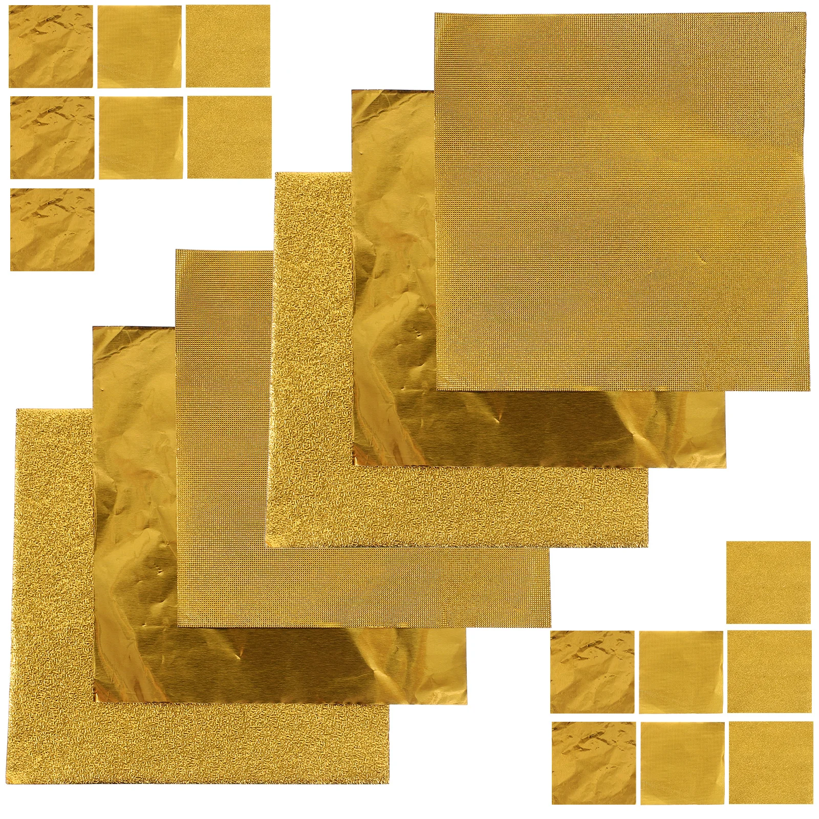 

6 Bags Golden Square Candy Wrappers Chocolate Paper Food Storage Sheets Reusable Sealed Aluminum Foil Packing Practical