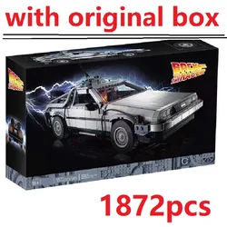 With Original Box 10300 Back to the Future Time Machine Sport Car Building Blocks Fit Bricks Toys for Children Chritmas Gift Set