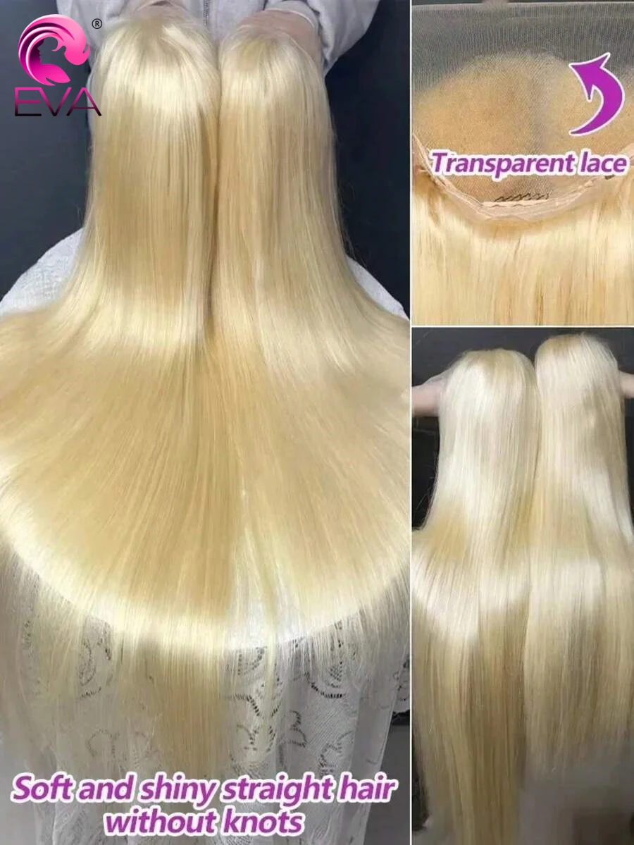 إيفا 613 HD الدانتيل الشفاف الباروكة الأمامية 13x6 شقراء مستقيم 100% خصلات الشعر المستعار الإنسان للنساء قبل قطعها 13x4 الدانتيل الجبهة الباروكات