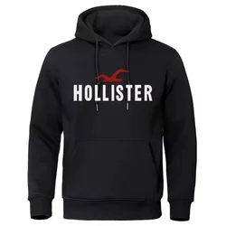 Hollister - Maglione girocollo con cappuccio da uomo e da donna Maglione casual stampato con stampa jumping Nuova collezione autunno/inverno