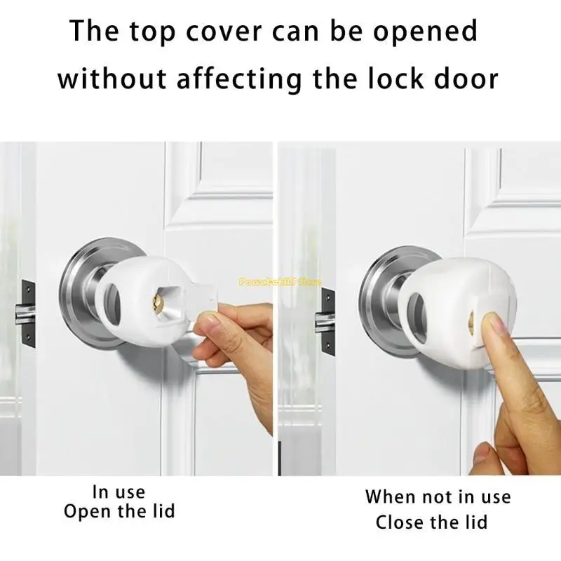 wxtd Child Proof Door Lock 슬리브 둥근 도어 손잡이 가드 아기 안전 쉬운 마운트