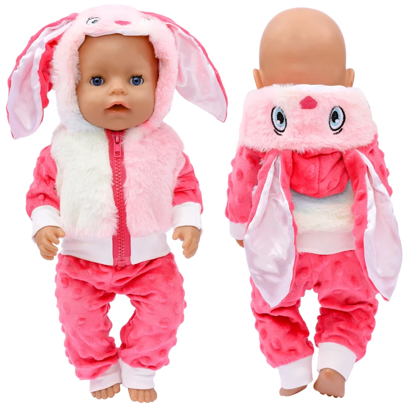 Baby New Born Doll Clothes Coat Hooded Sweater for 17 Inch Doll Jacket Toys Doll Wears