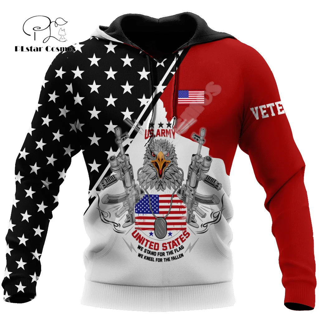 

Custom Name Army Military Veteran Soldier Camo Eagle Long Sleeves Tracksuit 3DPrint Pullover Streetwear Casual Jacket Hoodies 26