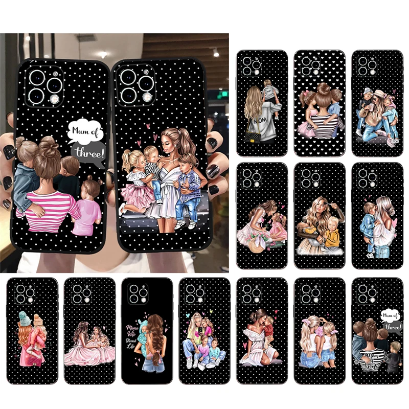 Phone Case For iphone 15 14 Pro Max 13 12 11 Pro Max XS XR X 12 13 mini 14 Plus Mom Son Daughter Case Funda