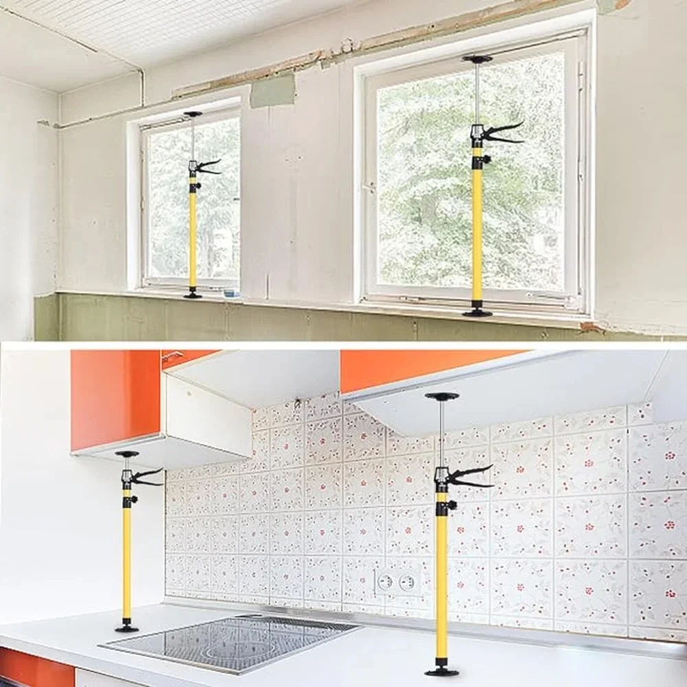 2Pcs Extensible Non-slip Hand Lifting Jack Too Labor-Saving Telescopic Steel Support Rod Cabinet Jack Drywall Construction Tool