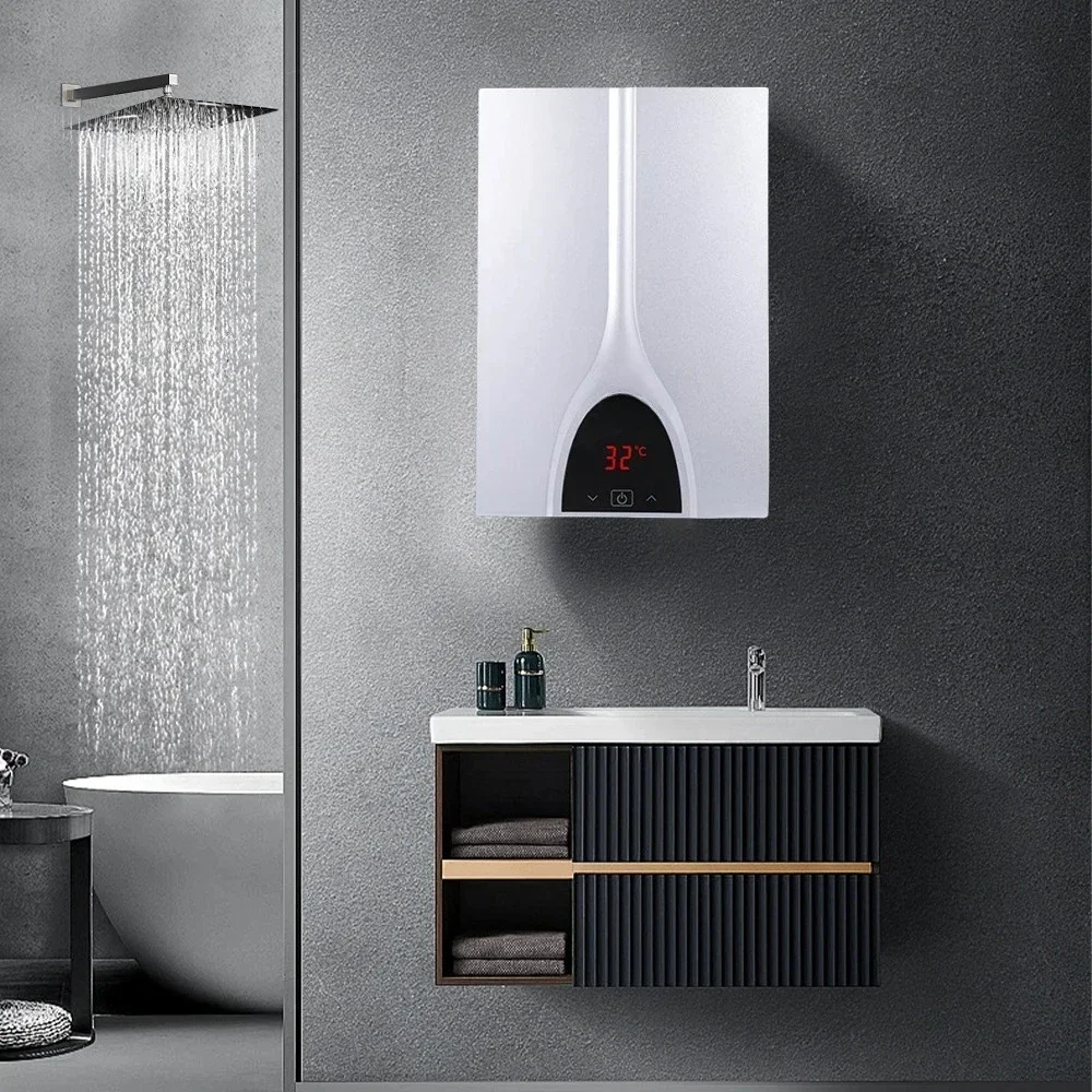 110V 8500W Smart Instant Electric Tankless Hot Water Heater Three Seconds Extreme Heat Light Emitting Diode Display