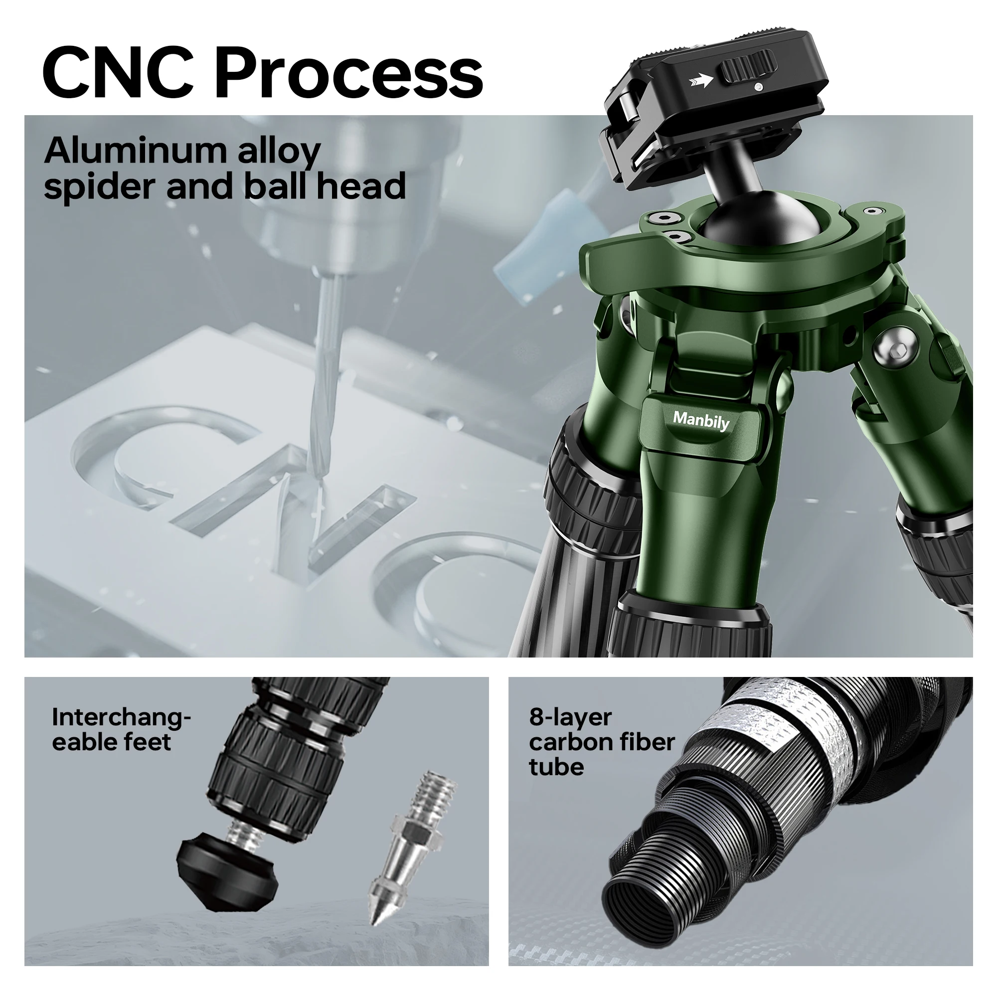 만빌리 QM-2836 탄소 섬유 재질의 36mm 튜브와 - Video Head Tripod Carbon Fiber 리뷰 및 가격