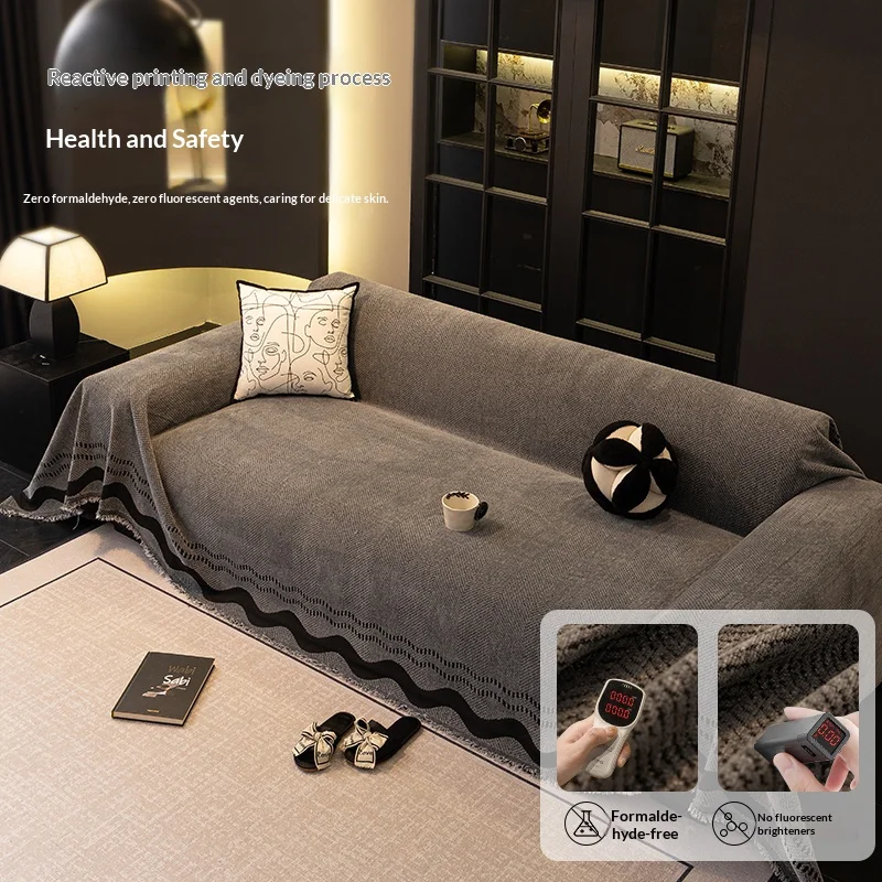 Living Room Sofas Covers Full Set Prevent Cat Scratch Anti Slip Furniture Cover Indoor Sofa Towel Cover Blanket
