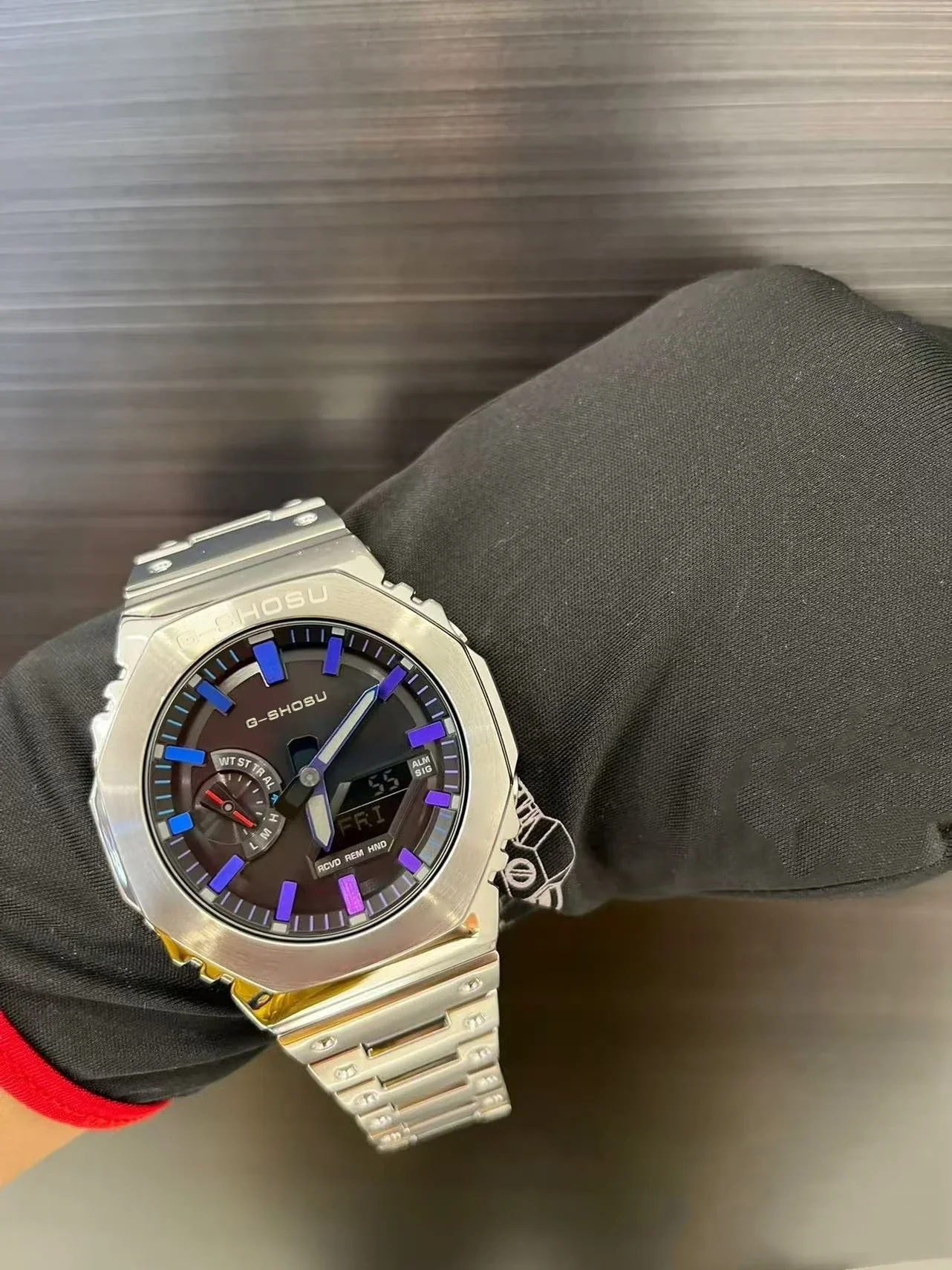 Sports Unisex Electronic Digital Watch Full Function LED Dual Display World Time Automatic Hand Lifting Lights