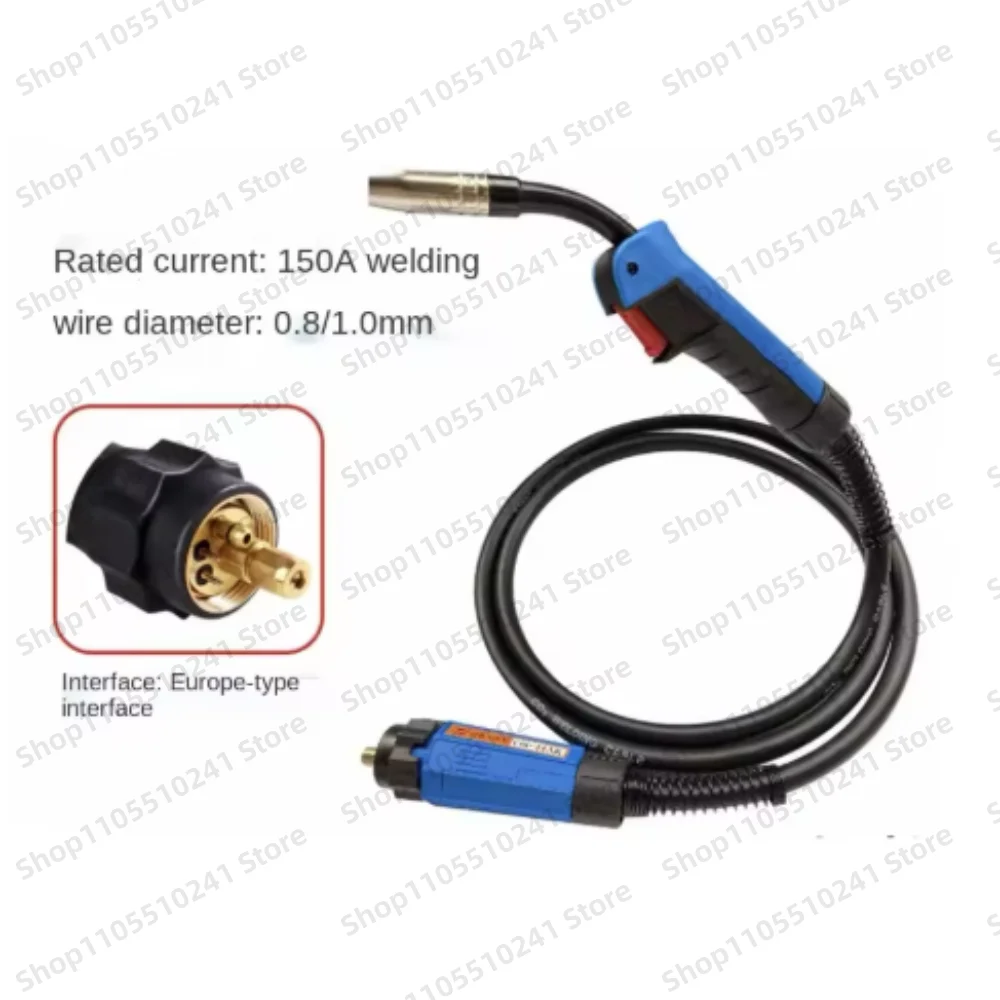 15AK MIG Welding Torch 3m 10ft Air Cooled Euro Connector MAG Welder Gun for 180A Welding Machine - 10ft Length