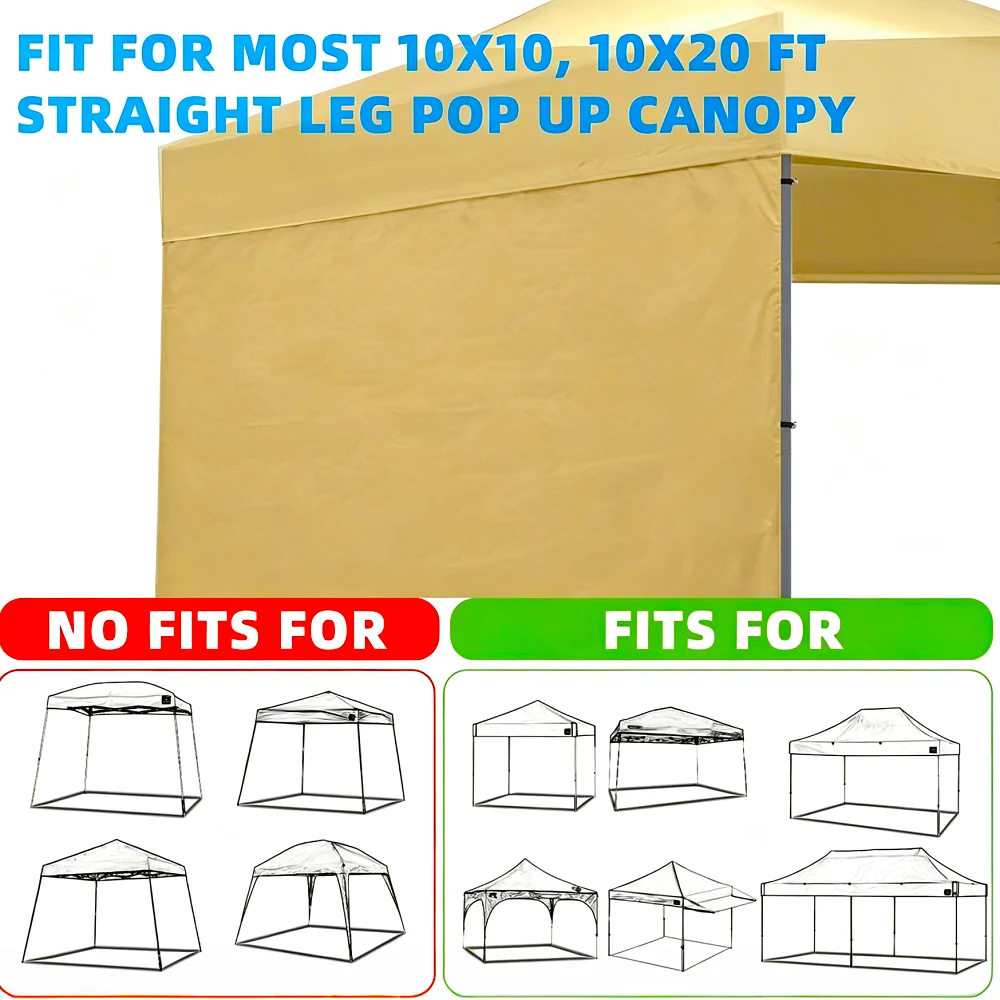 A Khaki-Colored Outdoor Four-Corner Tent with Side Panels Suitable for Gardens, Providing Shade, Increased Privacy, Etc