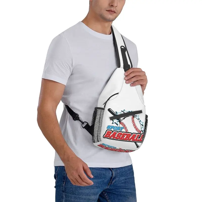 Baseball Ball Sport Sling Crossbody Backpack Men Custom Shoulder Chest Bag for Traveling Daypack