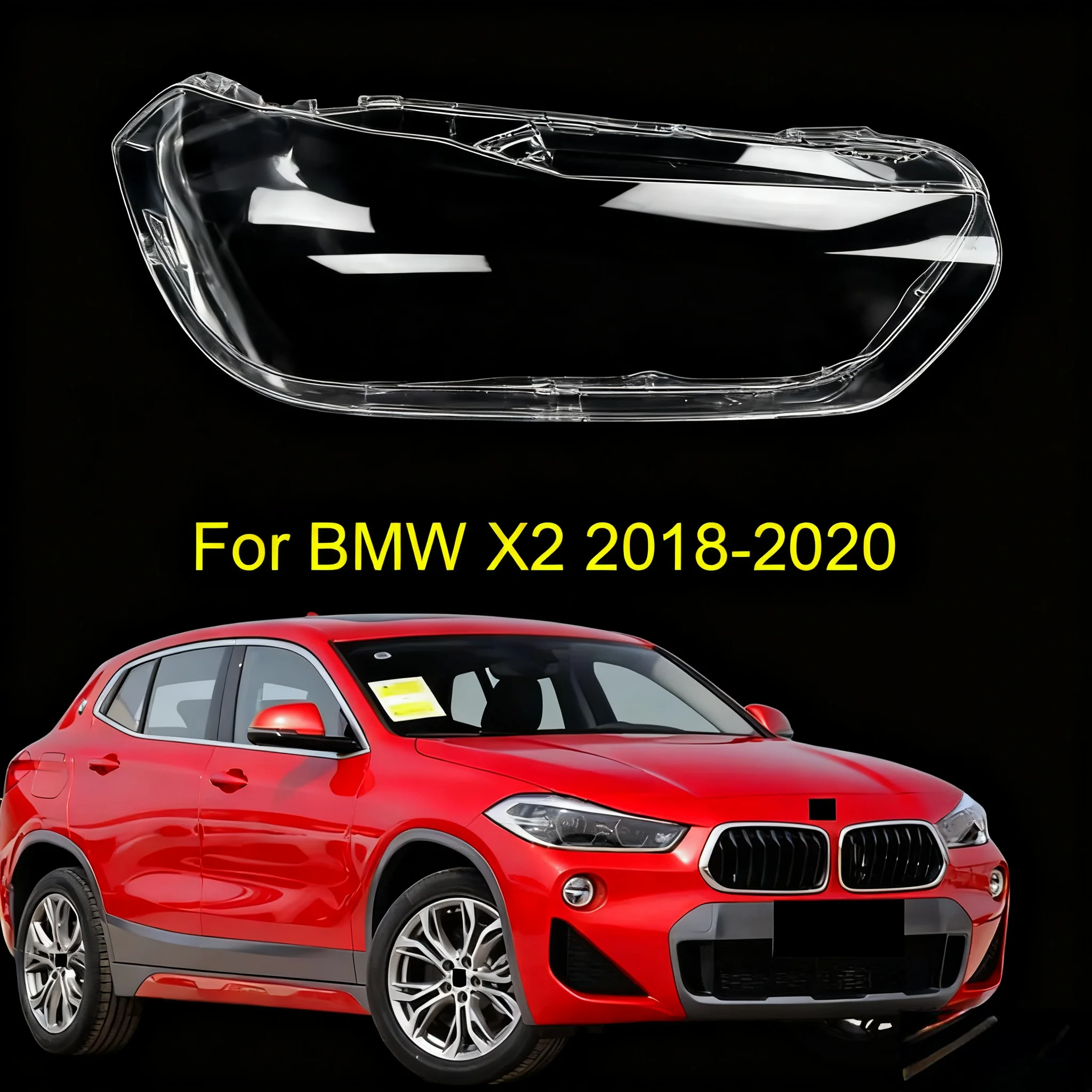

For BMW X2 F39 2018 2019 2020 Headlight Cover Lens Transparent Lamp Shade Headlamp Shell Replace Original Lampshade