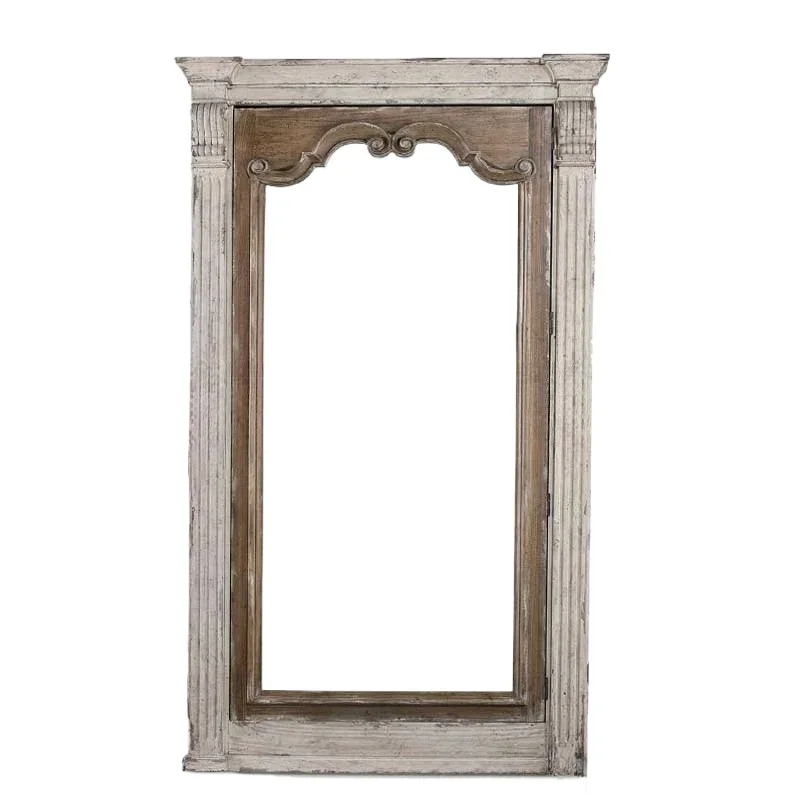 

American retro carved solid wood changing mirror furniture floor mirror floor mirror clothing store