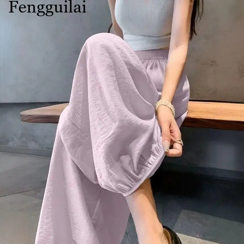 

Women's Lantern Pants Loose Wide Leg Harem Trousers Lightweight Breathable For Summer