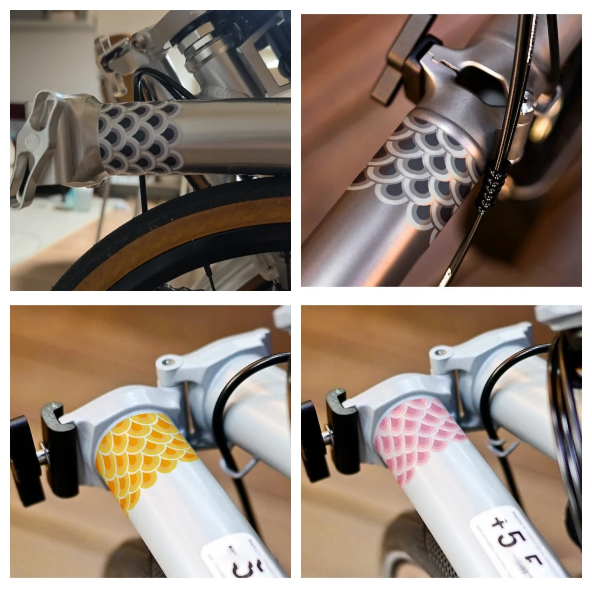 Dragon Scale Pattern Bicycle Stickers Car Styling Bike Cycling Top Upper Steerer Tube Decoration Decals