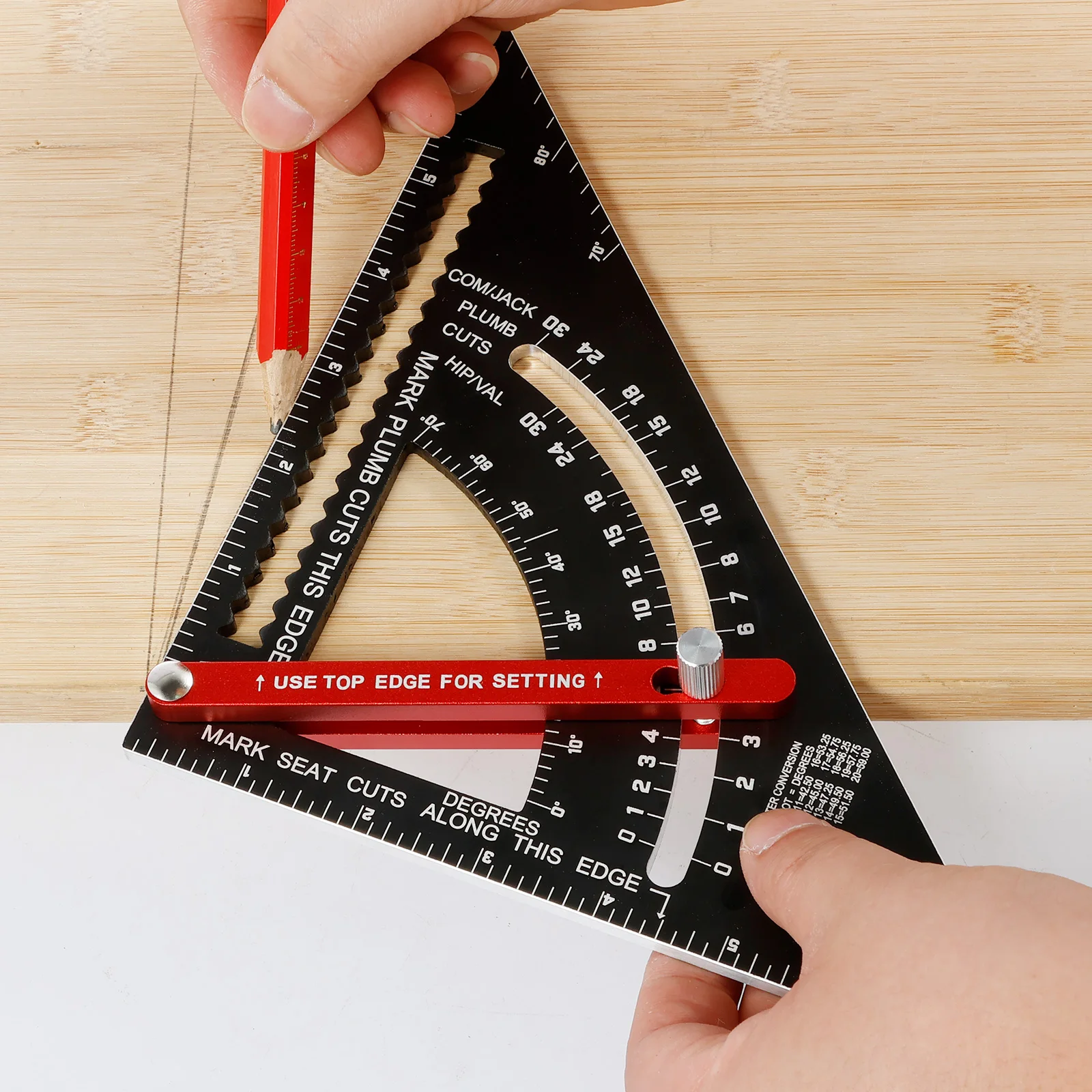 

Плотницкий квадрат 7-дюймовая деревообрабатывающая треугольная линейка с ЧПУ из алюминиевого сплава, стропа, квадратная регулируемая столярная треугольная линейка