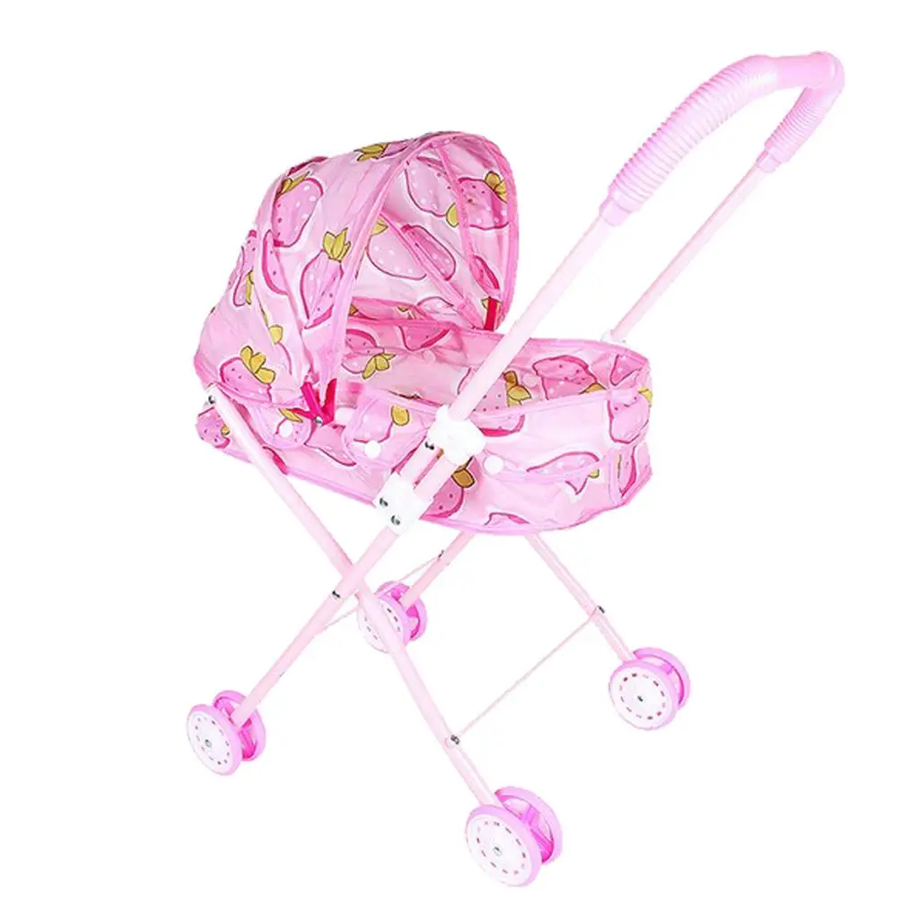 Pink Doll Outdoor Baby Buggy Stroller Child Push Cart Stroller Doll