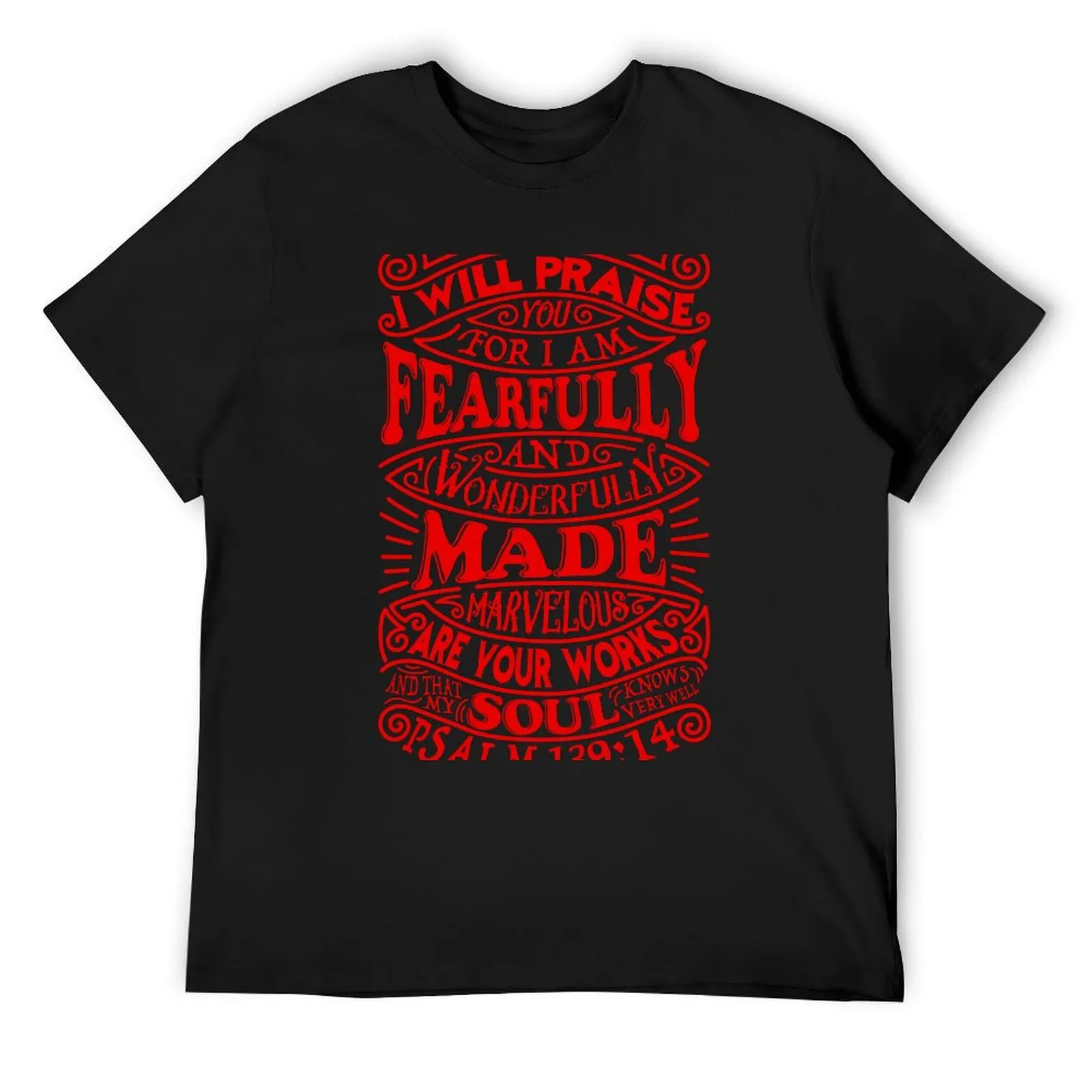 

Psalm 139:14 T-Shirt cotton man t-shirts graphic tee shirt quick drying plus sizes fitted t shirts for men