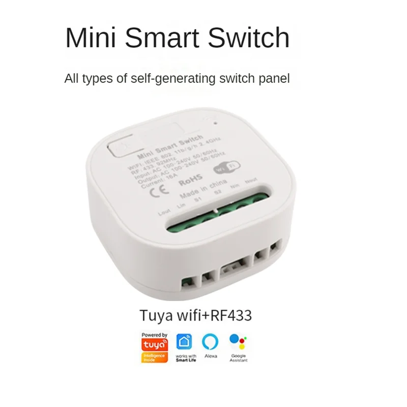 

B63B-Tuya WIFI RF433 приемник 16A Wi-Fi умный беспроводной переключатель 433 МГц пульт дистанционного управления умный таймер для Alexa Google Home Dura