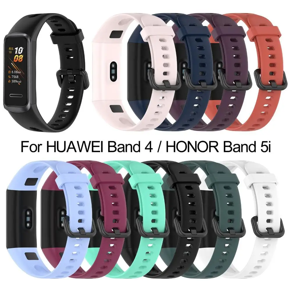 New Sports Wristbands Replacement Watch Band Silicone Strap Soft Wrist Strap For HUAWEI Band 4 ADS-B29 Honor Band 5i ADS-B19