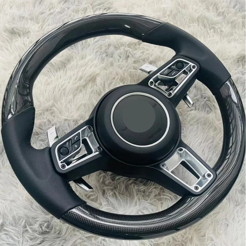 SJC Auto Fit for Porsche Macan Paramera Cayenne Steering Wheel Carbon Fiber Modification 718 Panamera 911