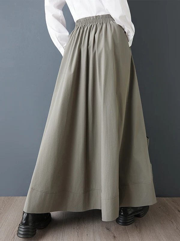 Asymmetrische A-lijn rok met hoge taille en ritssluiting Patchwork Dstring Loose Fit Japanse Sle Casual rok voor dames