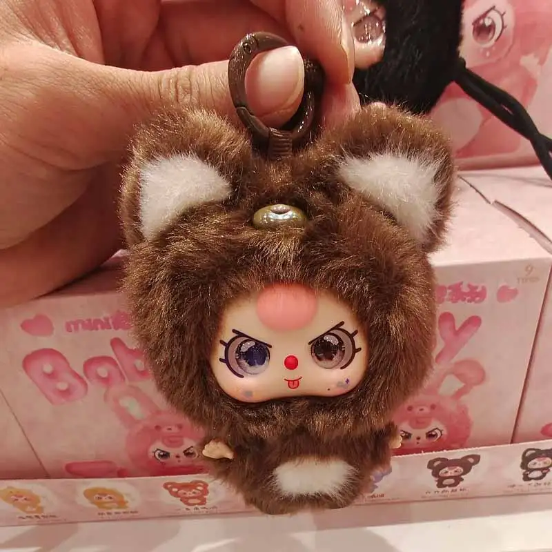 طفل ثلاثة صغيرة عناق سلسلة صندوق أعمى ظهره قلادة لينة ومريحة لطيف دمية لعبة حلية صندوق غامض مفاجأة متعة الهدايا