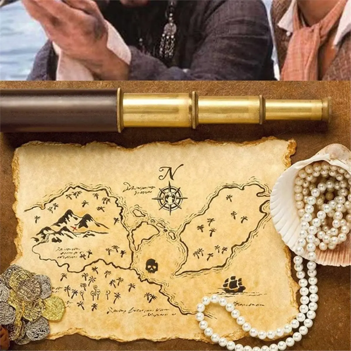 update. Retro Pirate Telescope 25x30 Zoomable Pocket Monocular Collapsible Captain for Kids Outdoor Camping Adventure Gift, 1PC