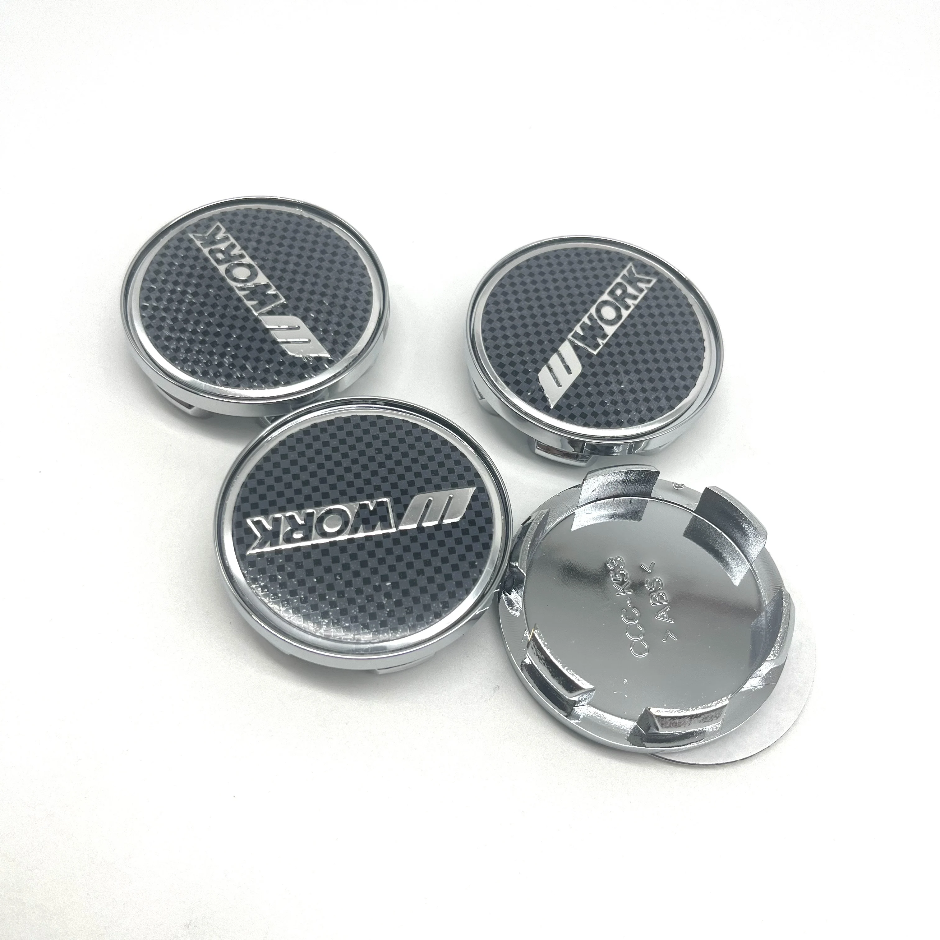 4pcs 53mm ForChevrolet K53 Car Wheel Center Hub Rim Cap Rims Cover For 45mm W WORK Emblem Badge Sticker Styling Auto Accessories