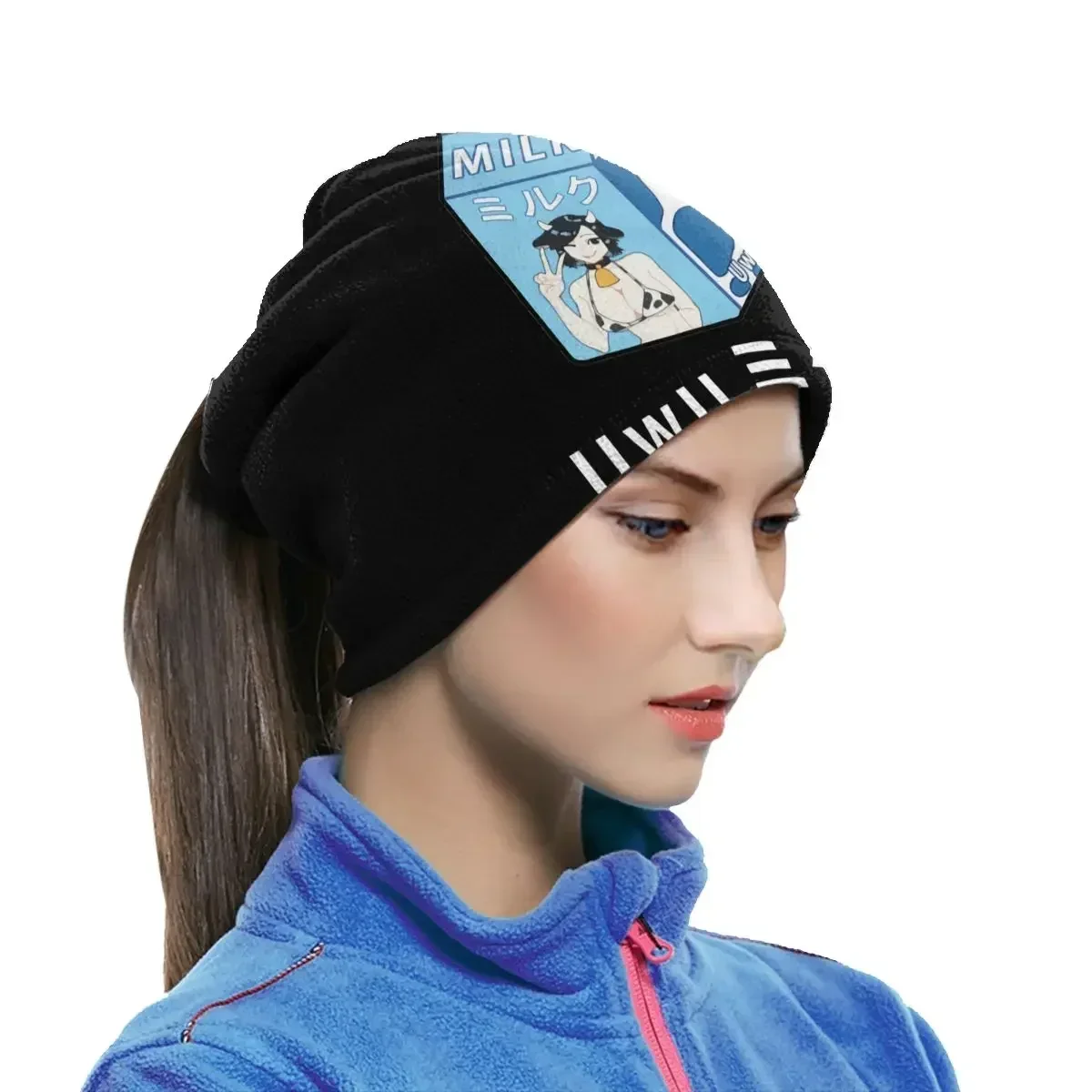 Uwu Milk Anime Hentai vaca chica Moo leche cartón microfibra cuello polaina Bandana bufanda más cálida ciclismo alta calidad