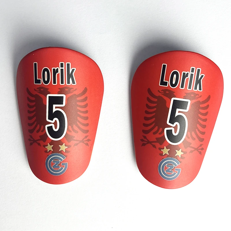 Football Team Customized Leg Guards Flag Name Number Logo Personalized Shin Guard Training Protection Super Mini Shinpads 2023