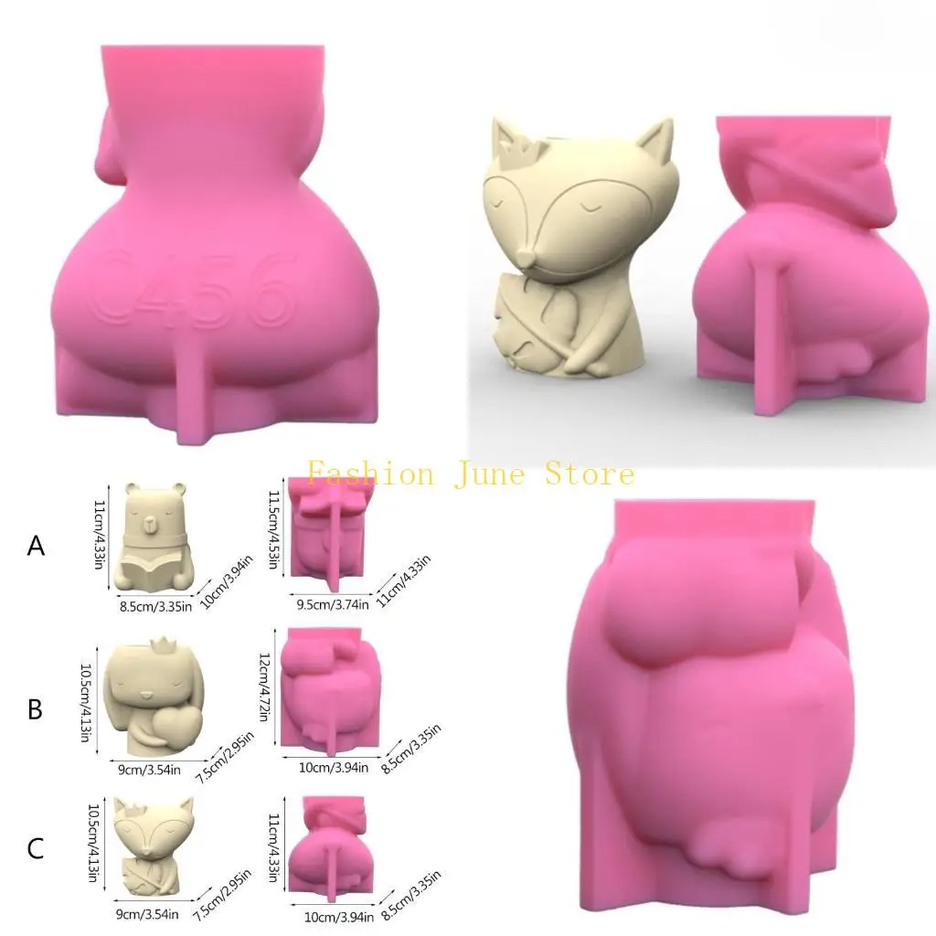 

N5KA Bear Rabbit Foxes Gypsum Silicone Flom