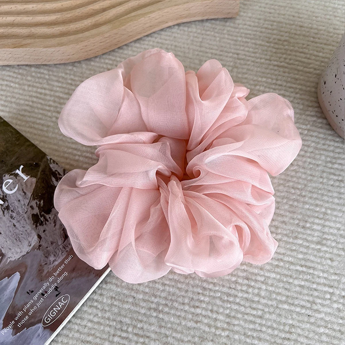 1 Stück/5 Stück Sommerlicher, süßer und zarter Chiffon-Haargummi, modisches Haargummi für Pferdeschwänze und Duttfrisuren – Detail 4