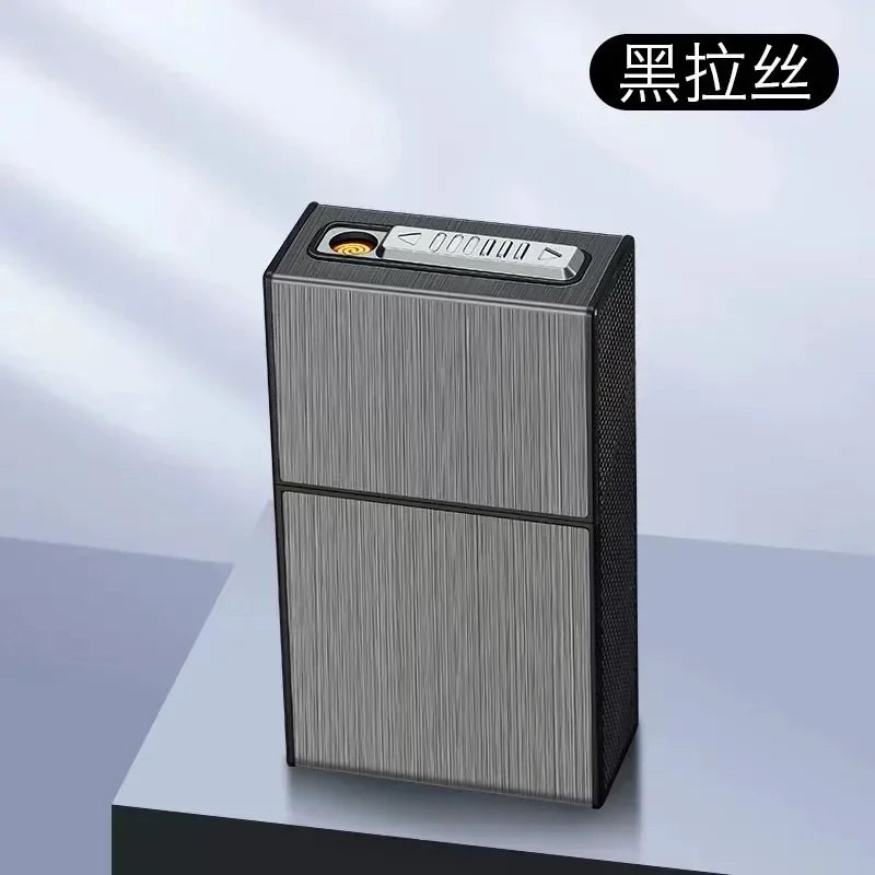 Rechargeable Cigarette Case with Integrated Lighter, There Are Fine and Rough Smoke, 20 Cigarette Cases, USB