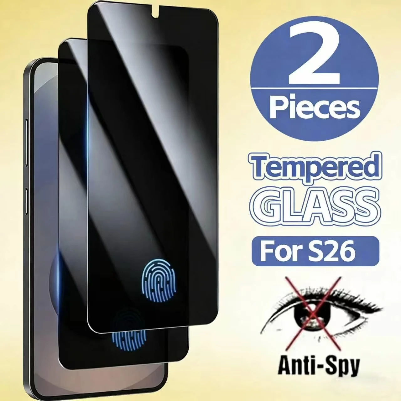 

1-2PCS Privacy Tempered Glass for Samsung S26 S26Plus S26 Ultra, Anti-Spy Anti-Scratch Anti-Fingerprint Bubble-Free Film