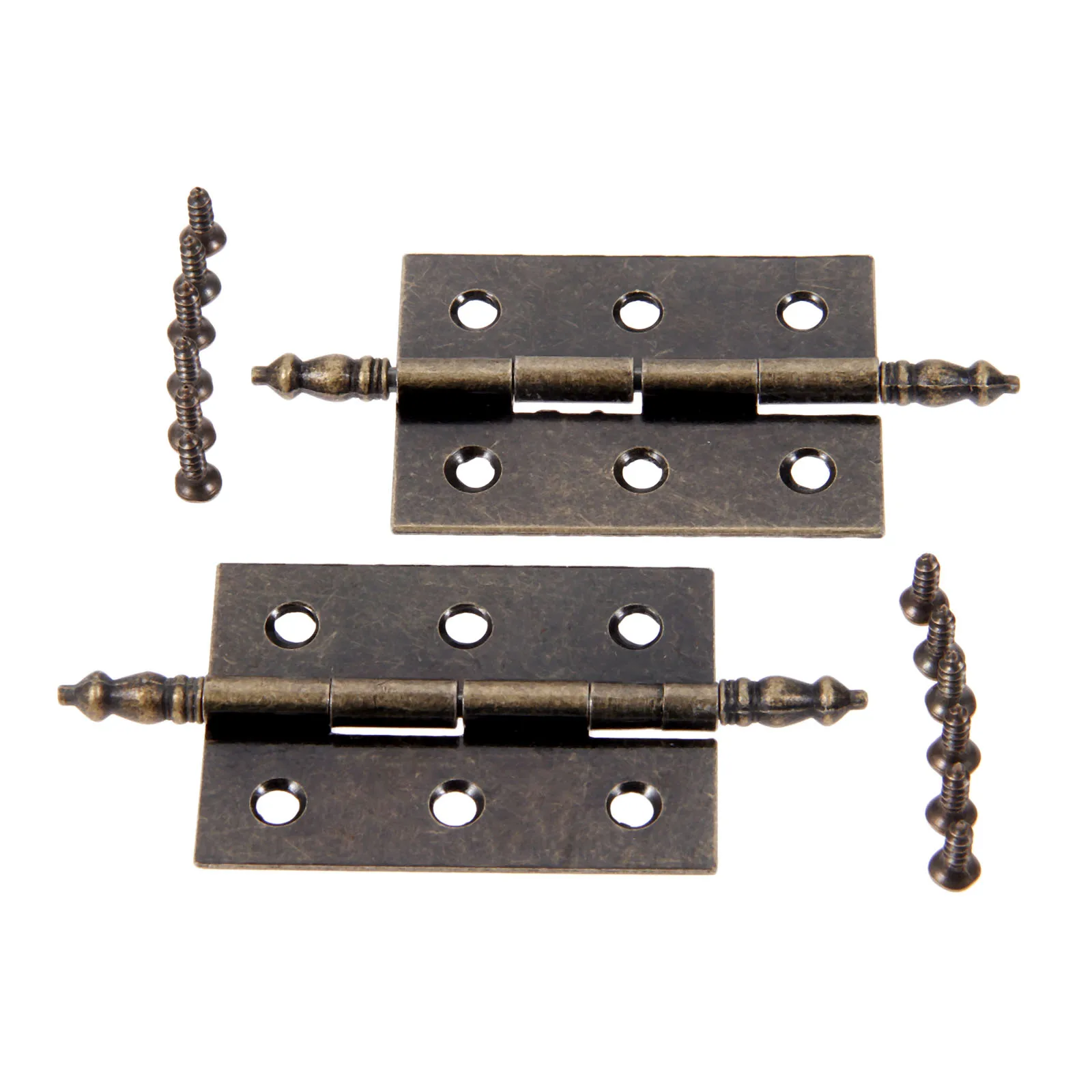 2PCS 86*55*39mm Antique Bronze 6 Holes Hinges With Screws For Wooden Jewelry Box Cabinet Cupboard Hardware Easy To Install